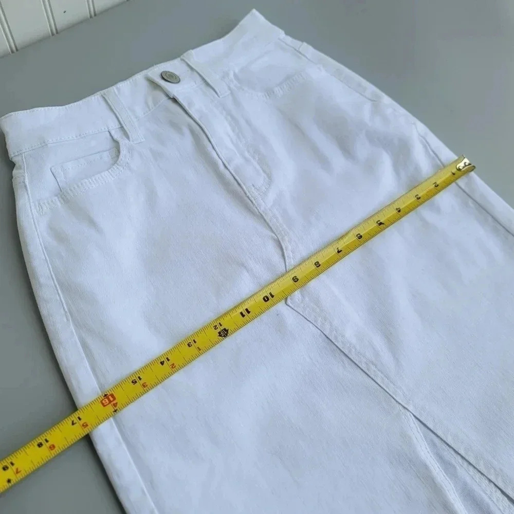 Womens Skirt Denim SO White Jean Stretch Frayed Hem Zip Plus Size-size 1 / 25W - Picture 2 of 10